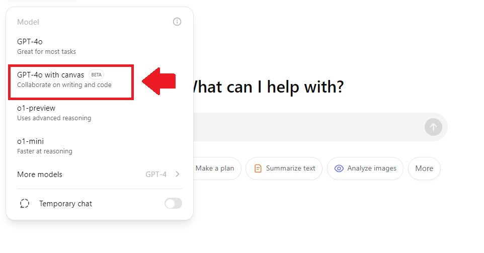 Cómo utilizar GPT-4o Canvas